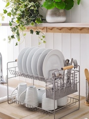Grey Malvern 2 Tier Dish Drainer and Cutlery Holder - Image 2 of 3