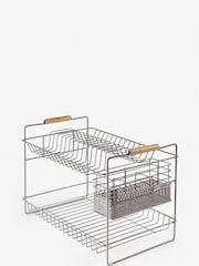 Grey Malvern 2 Tier Dish Drainer and Cutlery Holder - Image 3 of 3