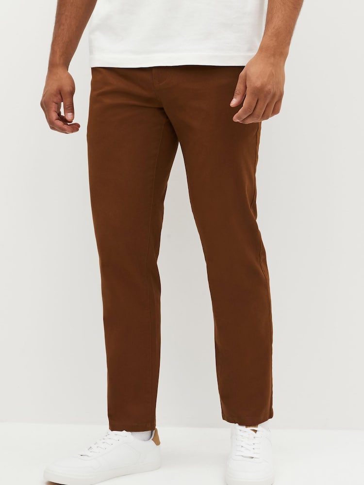 Brown Slim Stretch Chino Trousers - Image 1 of 10