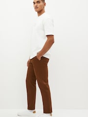 Brown Slim Stretch Chino Trousers - Image 3 of 10