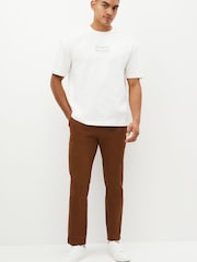 Brown Slim Stretch Chino Trousers - Image 4 of 10
