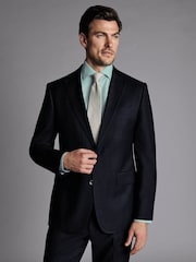 Charles Tyrwhitt Blue Slim Fit Stretch Twill Suit: Jacket - Image 1 of 6