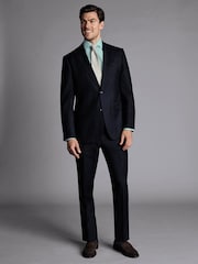 Charles Tyrwhitt Blue Slim Fit Stretch Twill Suit: Jacket - Image 3 of 6