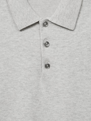 Reiss Grey Melange Wilton Knitted Polo Shirt - Image 7 of 7