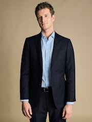 Charles Tyrwhitt Navy Blue Slim Fit Italian Luxury Suit: Jacket - Image 1 of 5