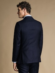 Charles Tyrwhitt Navy Blue Slim Fit Italian Luxury Suit: Jacket - Image 2 of 5