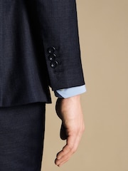 Charles Tyrwhitt Navy Blue Slim Fit Italian Luxury Suit: Jacket - Image 4 of 5