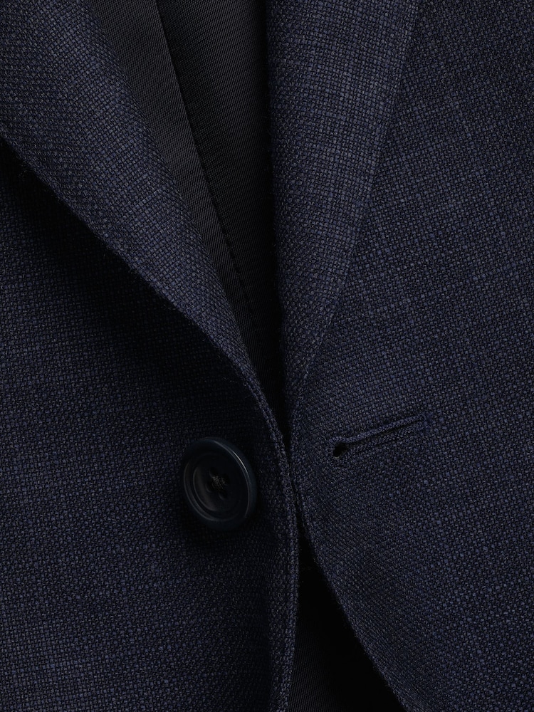 Charles Tyrwhitt Navy Blue Slim Fit Italian Luxury Suit: Jacket - Image 5 of 5