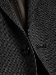 Charles Tyrwhitt Grey Slim Fit Stretch Birdseye Suit: Jacket - Image 5 of 5