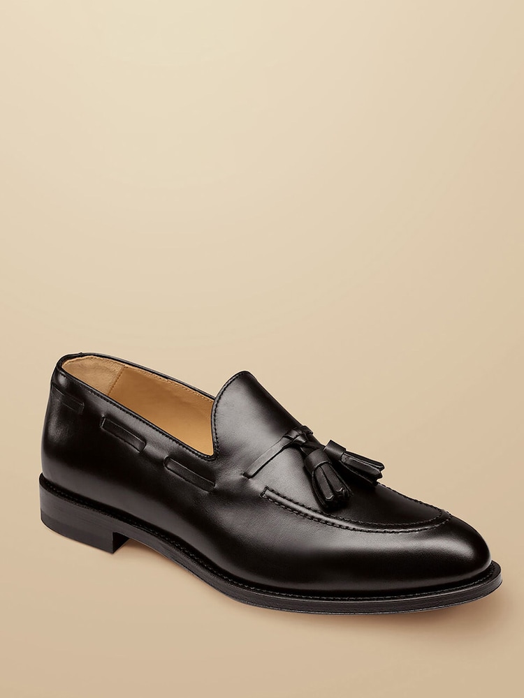Charles Tyrwhitt Black Leather Tassel Loafers - Image 2 of 4