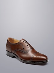 Charles Tyrwhitt Brown Leather Oxford Brogues Shoes - Image 2 of 4