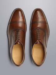 Charles Tyrwhitt Brown Leather Oxford Brogues Shoes - Image 3 of 4