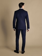 Charles Tyrwhitt Blue Slim Fit Stretch Birdseye Suit: Jacket - Image 3 of 5