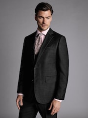 Charles Tyrwhitt Grey Slim Fit Stretch Twill Suit: Jacket - Image 1 of 5