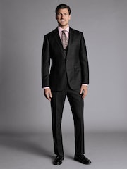 Charles Tyrwhitt Grey Slim Fit Stretch Twill Suit: Jacket - Image 3 of 5