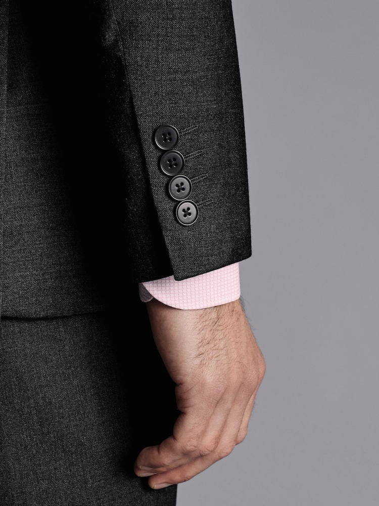Charles Tyrwhitt Grey Slim Fit Stretch Twill Suit: Jacket - Image 5 of 5