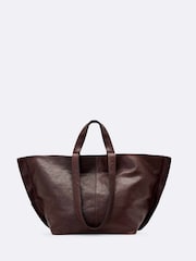 AllSaints Red Lutece Leather Tote - Image 1 of 4