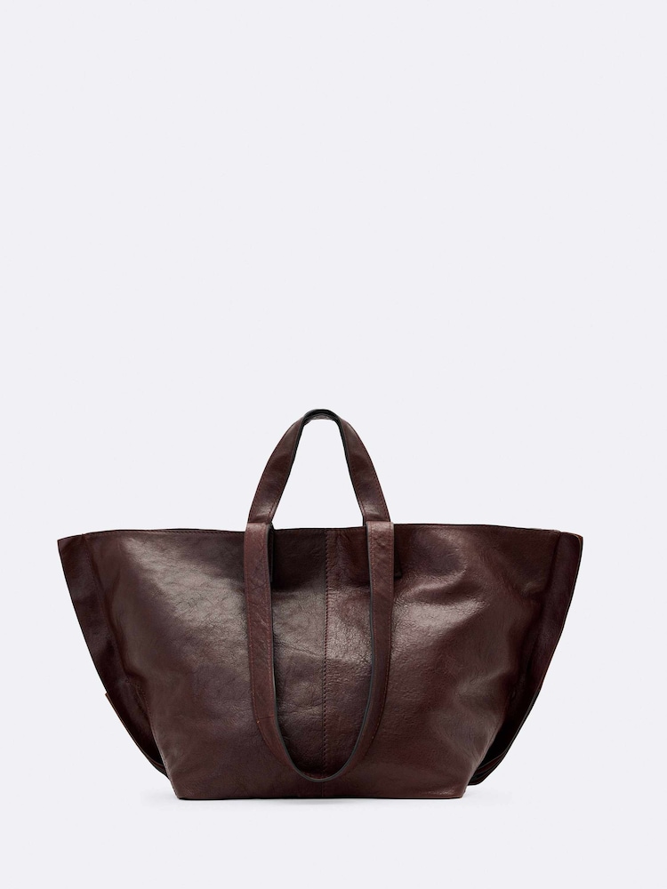 AllSaints Red Lutece Leather Tote - Image 1 of 4 AllSaints Red Lutece Leather Tote - Image 1 of 4