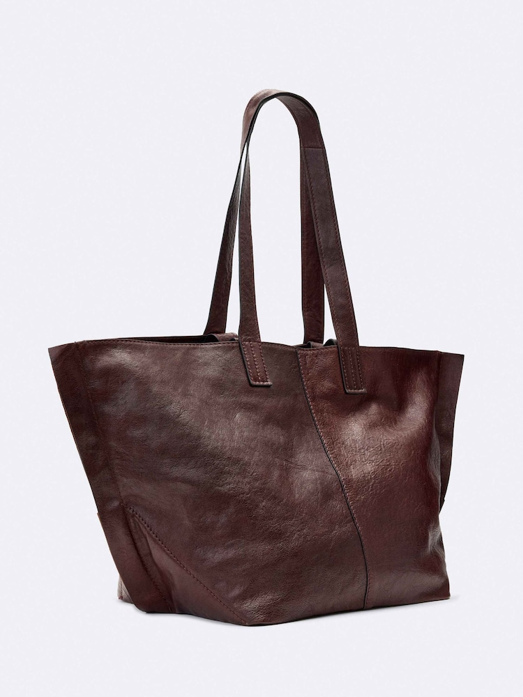 AllSaints Red Lutece Leather Tote - Image 2 of 4 AllSaints Red Lutece Leather Tote - Image 2 of 4