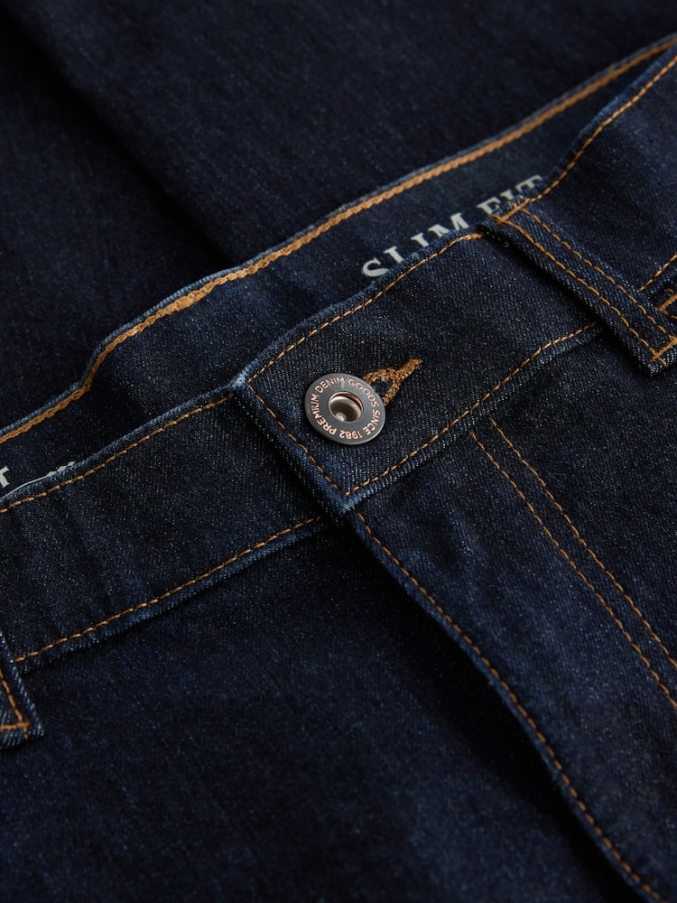 Dark Blue Slim Fit Essential Stretch Jeans - Image 11 of 11