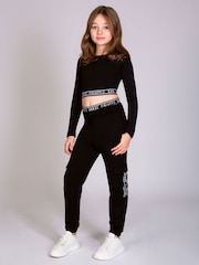 Pineapple Black/White Wide Leg Girls Cargo Joggers - Image 2 of 6