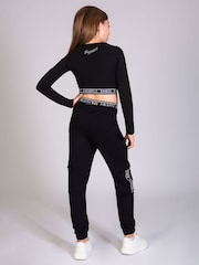 Pineapple Black/White Wide Leg Girls Cargo Joggers - Image 5 of 6