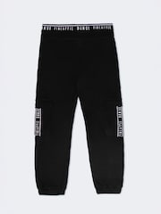 Pineapple Black/White Wide Leg Girls Cargo Joggers - Image 6 of 6