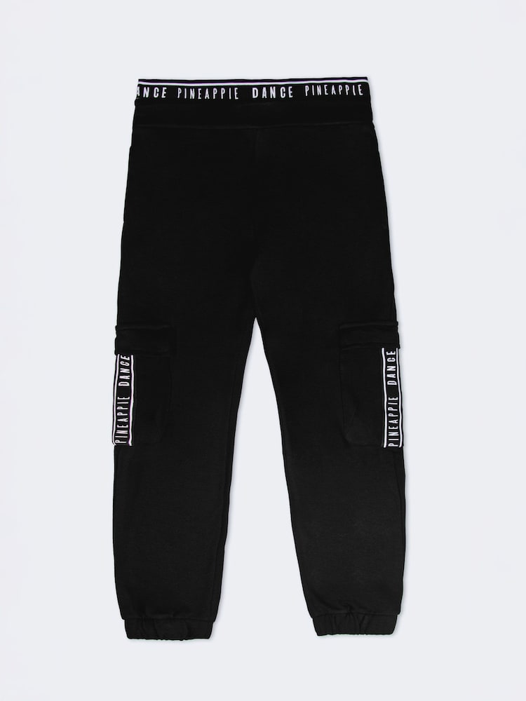 Pineapple Black/White Wide Leg Girls Cargo Joggers - Image 6 of 6