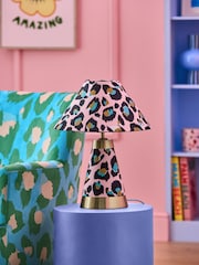 Eleanor Bowmer Pink Leopard Print Table Light - Image 1 of 4