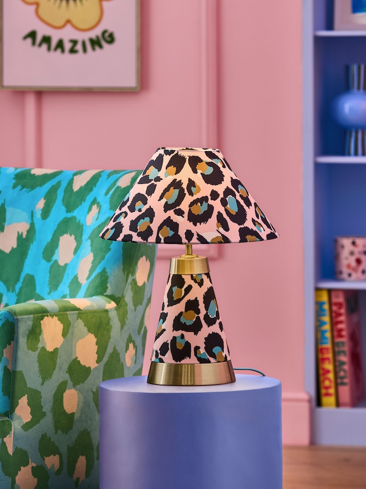 Eleanor Bowmer Pink Leopard Print Table Light - Image 2 of 4