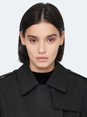 AllSaints Black Leonard Trench Coat - Image 3 of 8