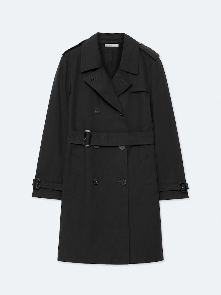 AllSaints Black Leonard Trench Coat - Image 8 of 8 AllSaints Black Leonard Trench Coat - Image 8 of 8