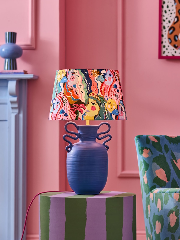 Eleanor Bowmer Blue Goddess Print Table Lamp - Image 2 of 5