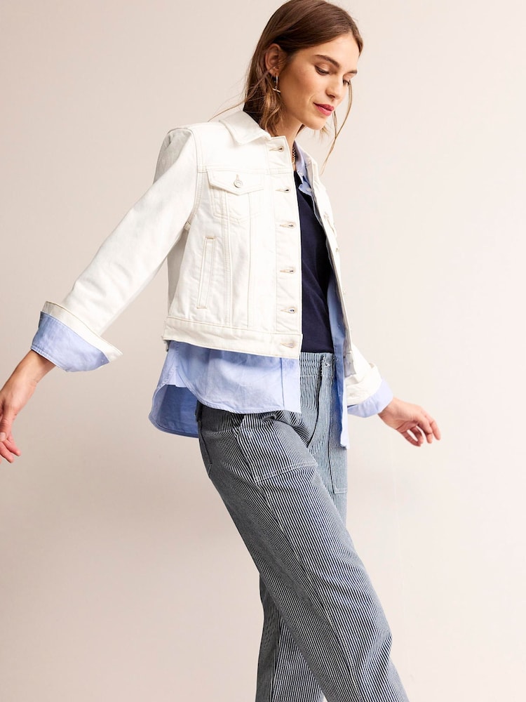 Boden White Rigid Denim Jacket - Image 1 of 6