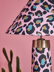 Eleanor Bowmer Pink Leopard Print Floor Lamp - Image 3 of 4