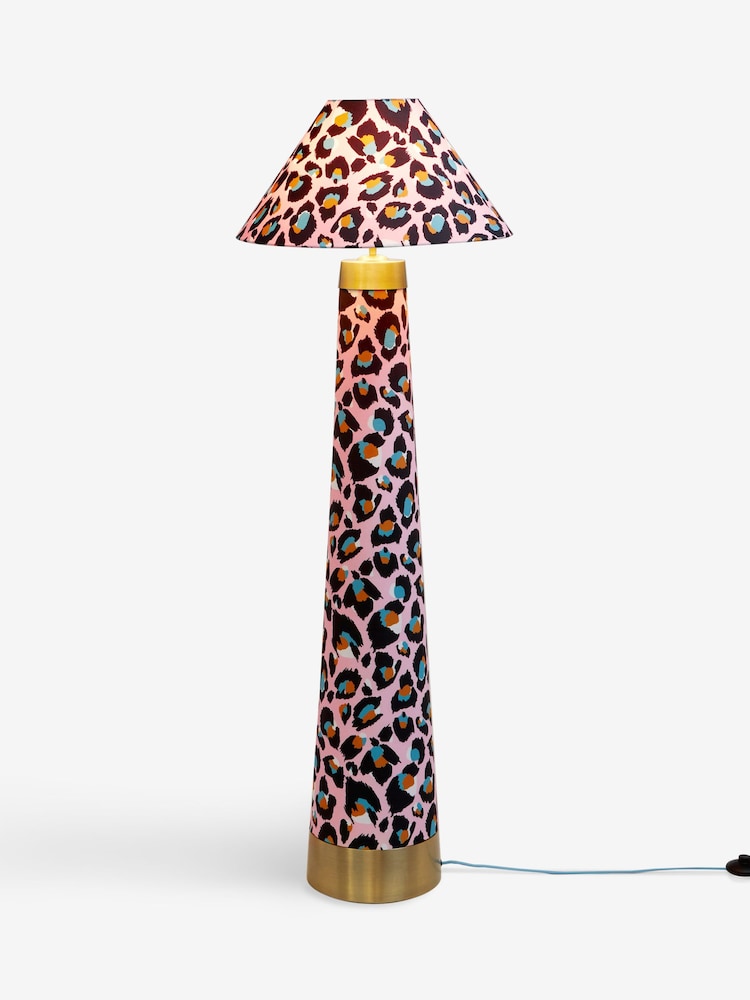 Eleanor Bowmer Pink Leopard Print Floor Lamp - Image 4 of 4