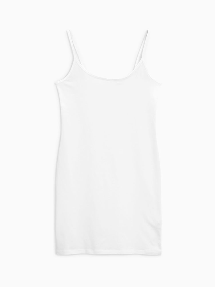 White Longline Thin Strap Vest - Image 2 of 4