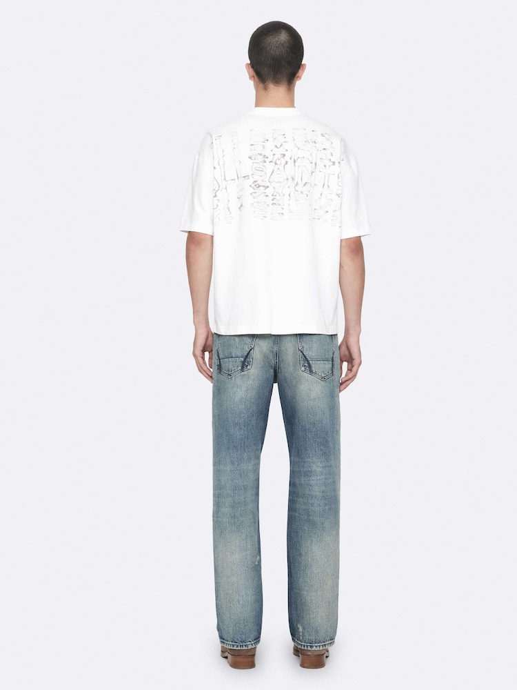 AllSaints White Roller Short Sleeve Crew Neck T-Shirt - Image 2 of 7 AllSaints White Roller Short Sleeve Crew Neck T-Shirt - Image 2 of 7
