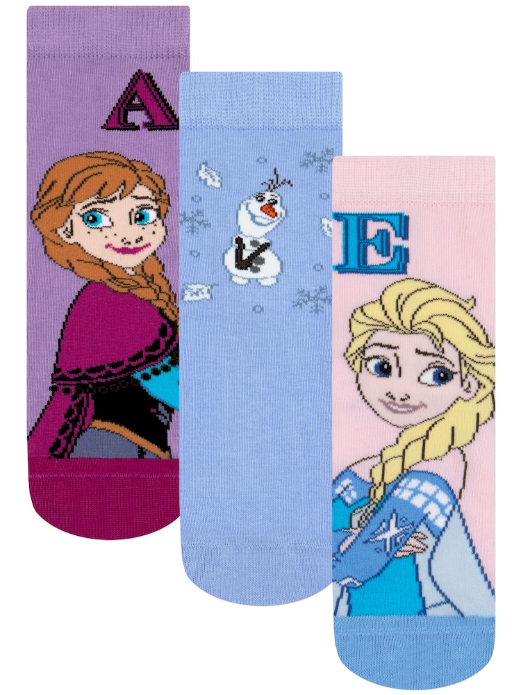 Character Blue Disney Frozen Socks 3 Pack - Image 1 of 5 Character Blue Disney Frozen Socks 3 Pack - Image 1 of 5