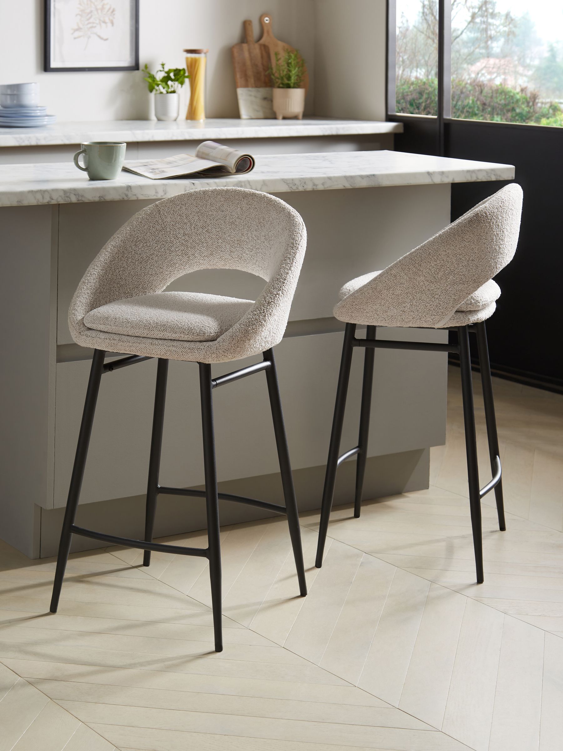 Buy Casual Boucle Light Natural Hewitt Bar Stool from the Next UK online shop