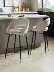 Casual Bouclé Light Natural Hewitt Bar Stool - Image 1 of 8