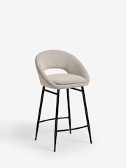 Casual Bouclé Light Natural Hewitt Bar Stool - Image 3 of 8