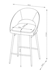 Casual Bouclé Light Natural Hewitt Bar Stool - Image 7 of 8