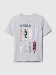 Gap Grey Skater Graphic Short Sleeve Crew Neck T-Shirt (4-13yrs) - Image 1 of 2