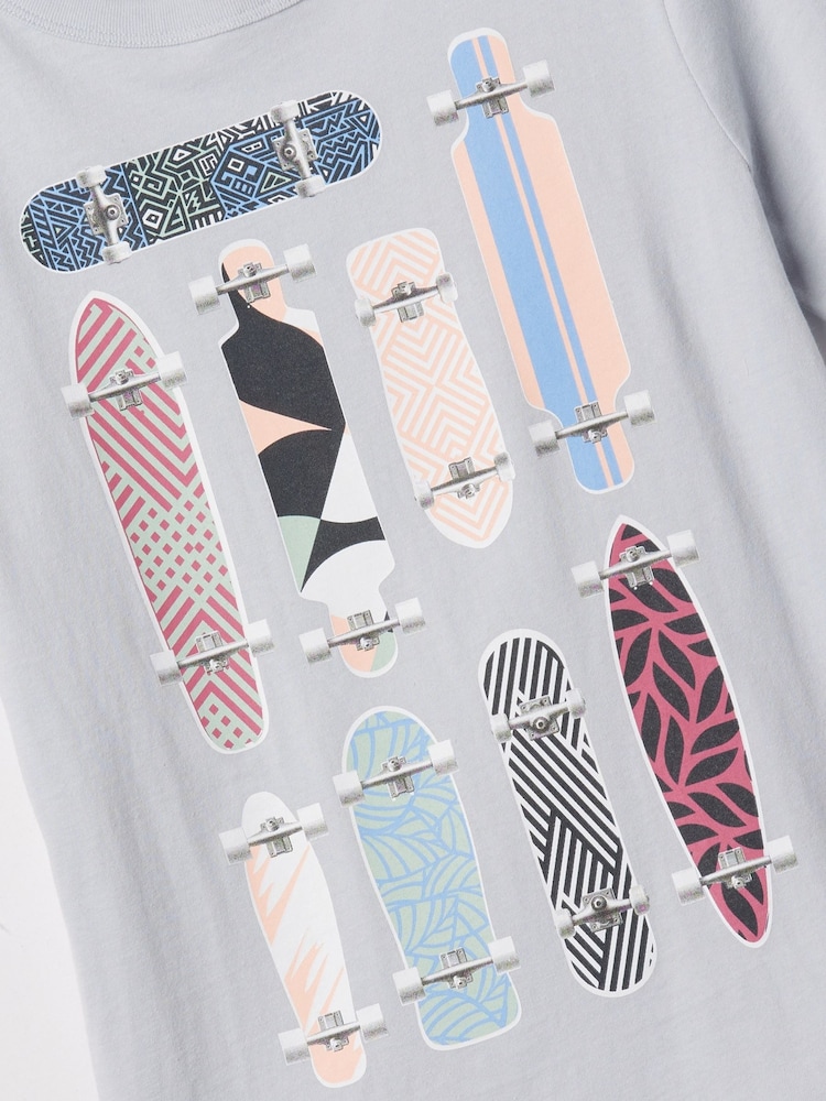 Gap Grey Skater Graphic Short Sleeve Crew Neck T-Shirt (4-13yrs) - Image 2 of 2