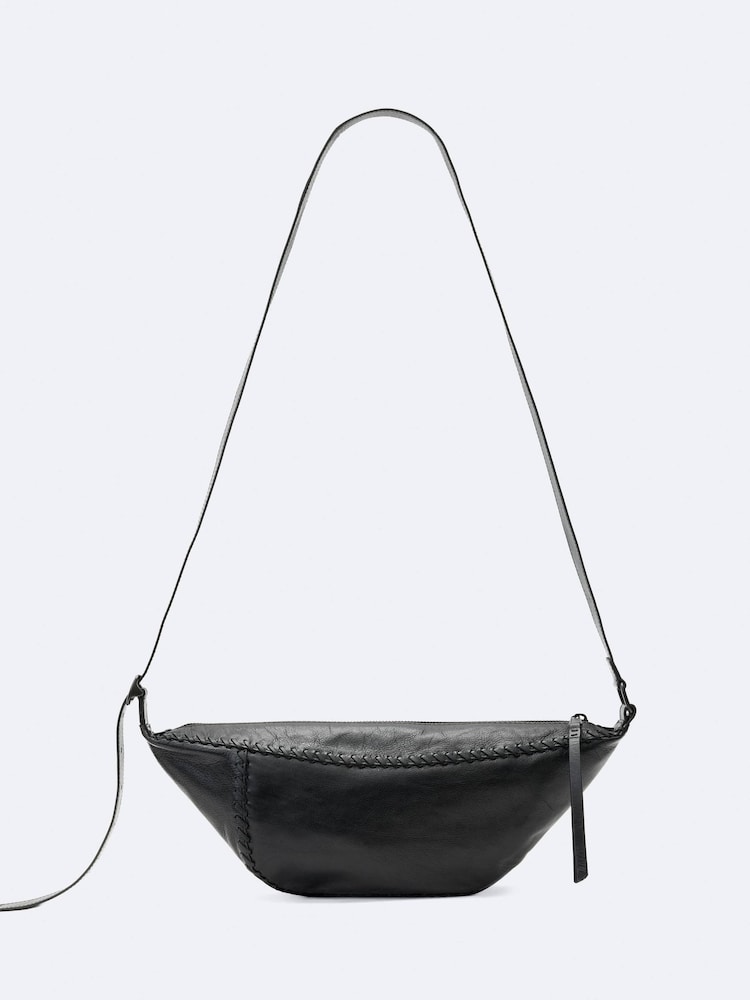 AllSaints Black Esme Whip Stitch Cross-Body Bag - Image 1 of 4