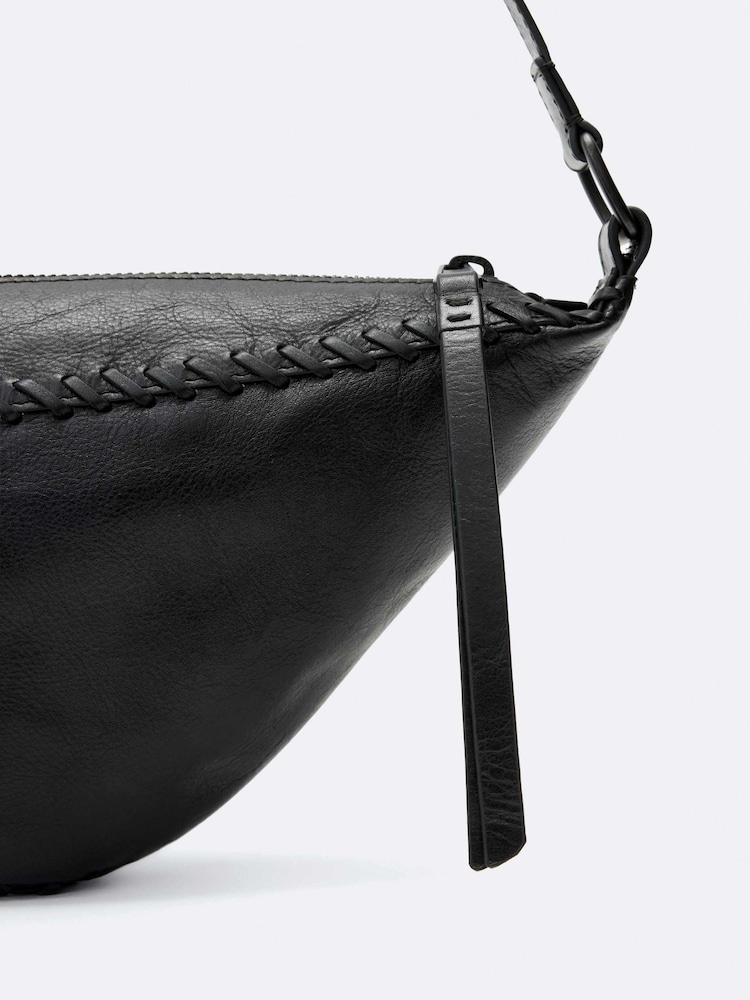 AllSaints Black Esme Whip Stitch Cross-Body Bag - Image 2 of 4
