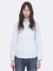 AllSaints Blue Tess Military Shirt - Image 1 of 8