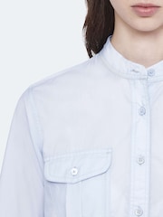 AllSaints Blue Tess Military Shirt - Image 2 of 8