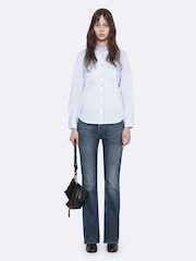 AllSaints Blue Tess Military Shirt - Image 3 of 8